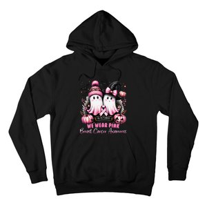 In October We Wear P.Ink Ghost Witch Breast Cancer Awareness Gift Hoodie