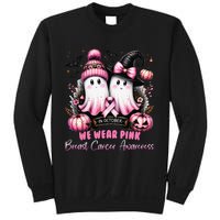 In October We Wear P.Ink Ghost Witch Breast Cancer Awareness Gift Sweatshirt