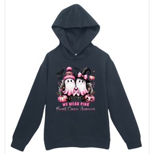 In October We Wear P.Ink Ghost Witch Breast Cancer Awareness Gift Urban Pullover Hoodie