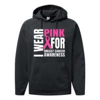 In October We Wear Pink Ribbon Breast Cancer Awareness Month Performance Fleece Hoodie