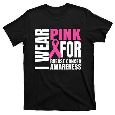 In October We Wear Pink Ribbon Breast Cancer Awareness Month T-Shirt