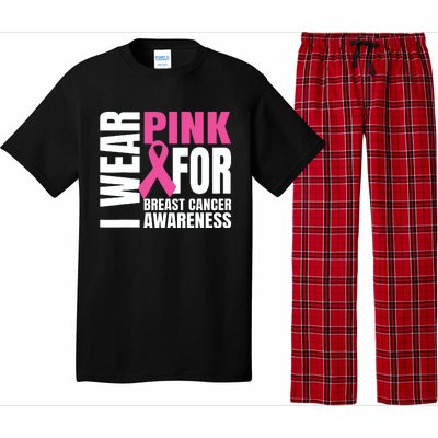 In October We Wear Pink Ribbon Breast Cancer Awareness Month Pajama Set