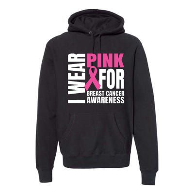 In October We Wear Pink Ribbon Breast Cancer Awareness Month Premium Hoodie