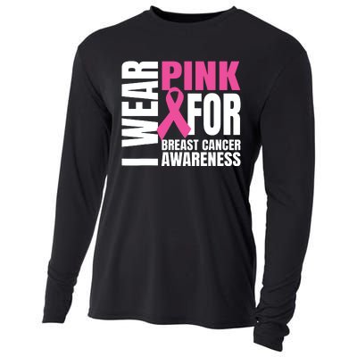 In October We Wear Pink Ribbon Breast Cancer Awareness Month Cooling Performance Long Sleeve Crew