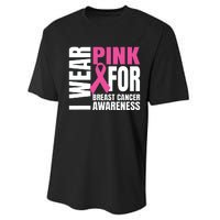 In October We Wear Pink Ribbon Breast Cancer Awareness Month Performance Sprint T-Shirt