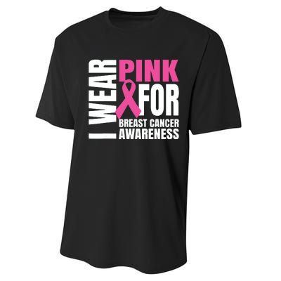 In October We Wear Pink Ribbon Breast Cancer Awareness Month Performance Sprint T-Shirt