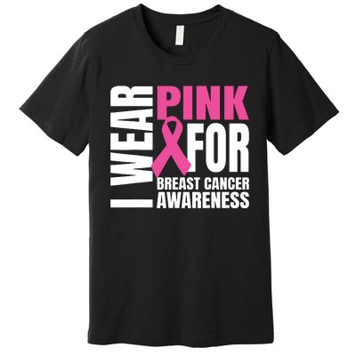 In October We Wear Pink Ribbon Breast Cancer Awareness Month Premium T-Shirt