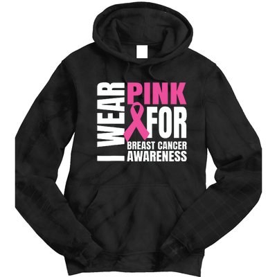 In October We Wear Pink Ribbon Breast Cancer Awareness Month Tie Dye Hoodie