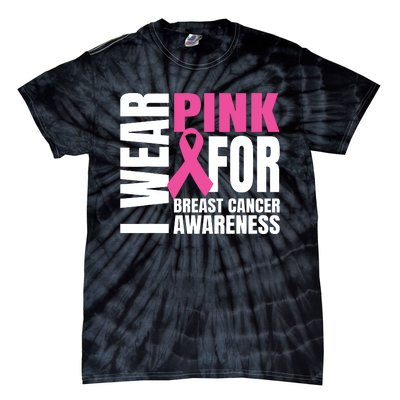 In October We Wear Pink Ribbon Breast Cancer Awareness Month Tie-Dye T-Shirt