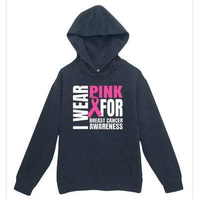 In October We Wear Pink Ribbon Breast Cancer Awareness Month Urban Pullover Hoodie