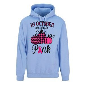 In October We Wear Pink Thanksgiving Breast Cancer Awareness  Unisex Surf Hoodie