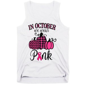 In October We Wear Pink Thanksgiving Breast Cancer Awareness  Tank Top