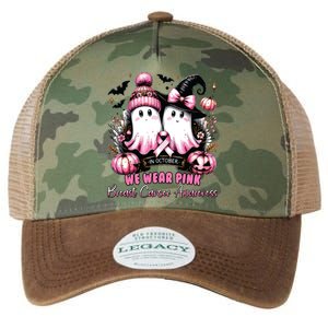 In October We Wear Ghost Witch Breast Cancer Awareness Legacy Tie Dye Trucker Hat