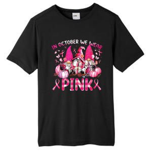 In October We Wear Pink Gnomes Breast Cancer Funny Halloween Tall Fusion ChromaSoft Performance T-Shirt