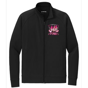 In October We Wear Pink Gnomes Breast Cancer Funny Halloween Stretch Full-Zip Cadet Jacket