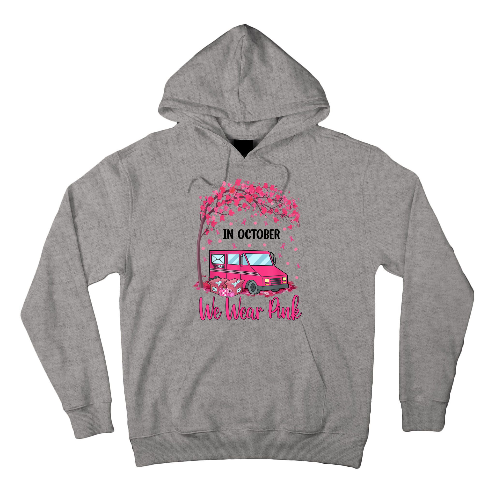 In October We Wear Pink Mail Carrier Postal Workers Tall Hoodie