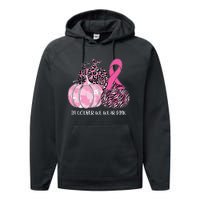 In October We Wear Pink Ribbon Pumpkin Breast Cancer Performance Fleece Hoodie