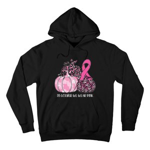 In October We Wear Pink Ribbon Pumpkin Breast Cancer Hoodie