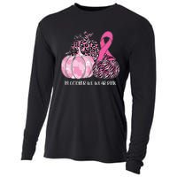 In October We Wear Pink Ribbon Pumpkin Breast Cancer Cooling Performance Long Sleeve Crew