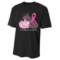 In October We Wear Pink Ribbon Pumpkin Breast Cancer Performance Sprint T-Shirt