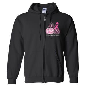 In October We Wear Pink Ribbon Pumpkin Breast Cancer Full Zip Hoodie