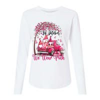 In October We Wear Pink Gnomes Truck Breast Cancer Womens Cotton Relaxed Long Sleeve T-Shirt