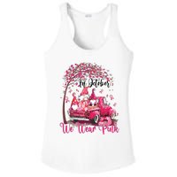 In October We Wear Pink Gnomes Truck Breast Cancer Ladies PosiCharge Competitor Racerback Tank