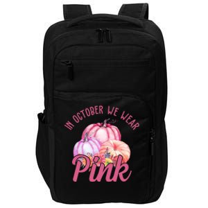 In October We Wear Pink Pumpkin Patch Breast Cancer Impact Tech Backpack