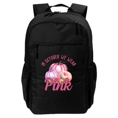 In October We Wear Pink Pumpkin Patch Breast Cancer Backpack