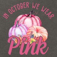 In October We Wear Pink Pumpkin Patch Breast Cancer Cotton Canvas Backpack