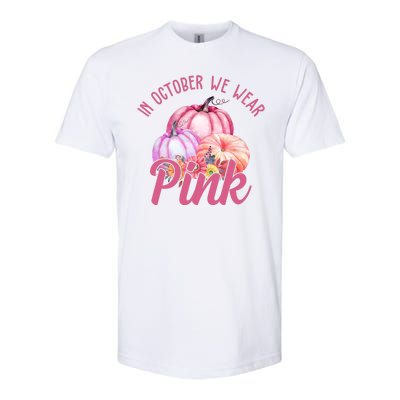 In October We Wear Pink Pumpkin Patch Breast Cancer Softstyle® CVC T-Shirt