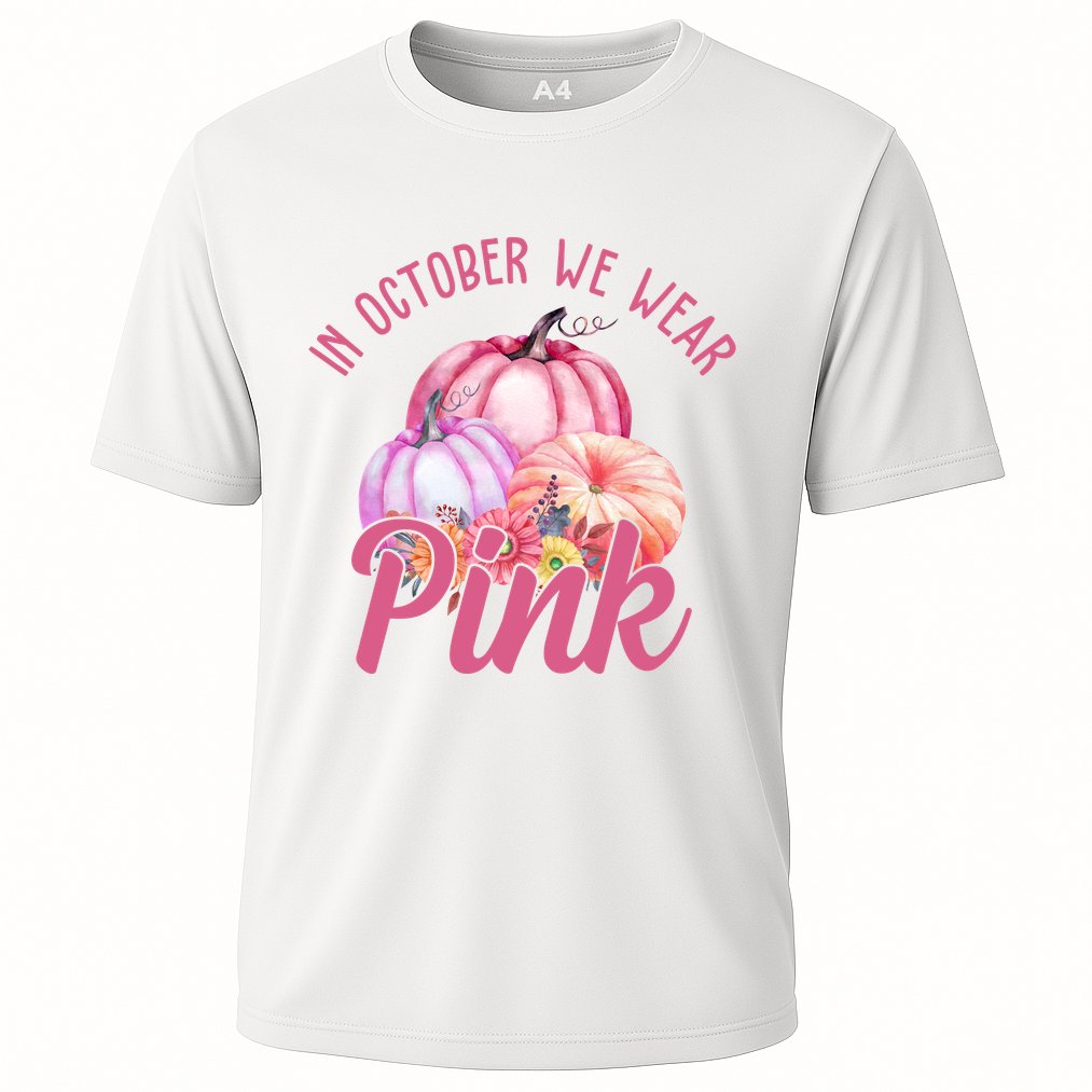 In October We Wear Pink Pumpkin Patch Breast Cancer Cooling Performance Crew T-Shirt