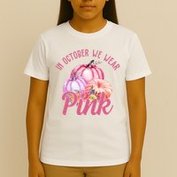 In October We Wear Pink Pumpkin Patch Breast Cancer T-Shirt