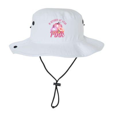 In October We Wear Pink Pumpkin Patch Breast Cancer Bucket Hat