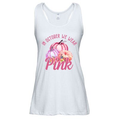 In October We Wear Pink Pumpkin Patch Breast Cancer Ladies Essential Flowy Tank