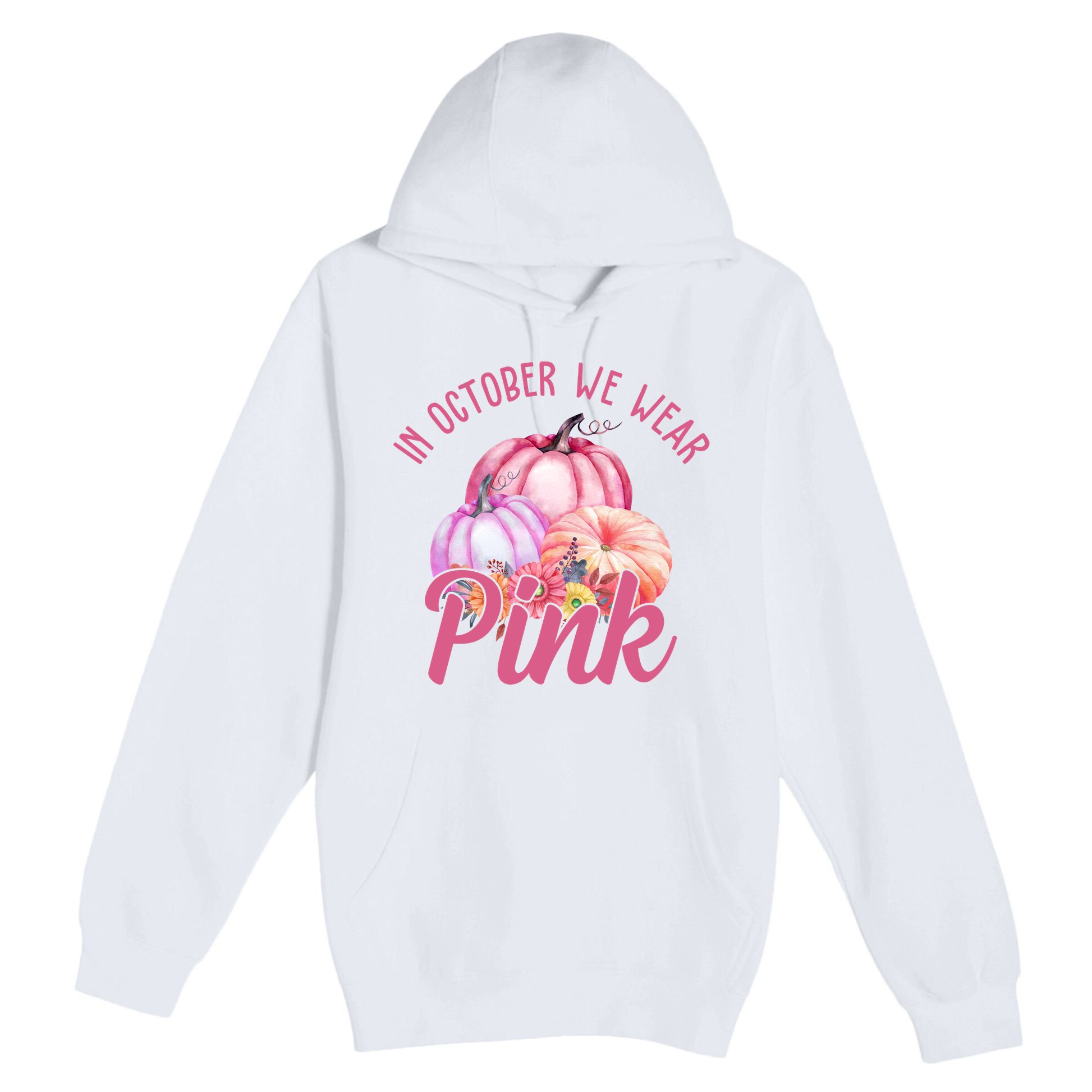 In October We Wear Pink Pumpkin Patch Breast Cancer Premium Pullover Hoodie