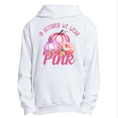 In October We Wear Pink Pumpkin Patch Breast Cancer Urban Pullover Hoodie