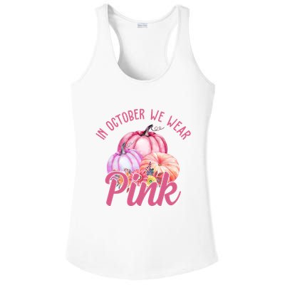 In October We Wear Pink Pumpkin Patch Breast Cancer Ladies PosiCharge Competitor Racerback Tank