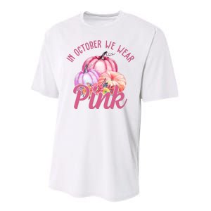 In October We Wear Pink Pumpkin Patch Breast Cancer Performance Sprint T-Shirt