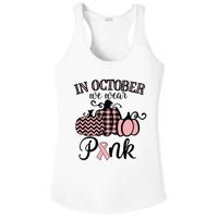 In October We Wear Pink Thanksgiving Breast Cancer Awareness Ladies PosiCharge Competitor Racerback Tank