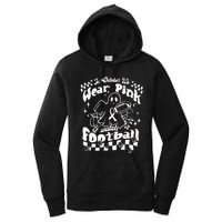 In October We Wear Pink And Watch Football Breast Cancer Awareness Women's Pullover Hoodie