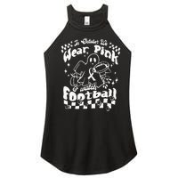 In October We Wear Pink And Watch Football Breast Cancer Awareness Women's Perfect Tri Rocker Tank