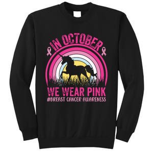 In October We Wear Pink Unicorn Breast Cancer Awareness Sweatshirt