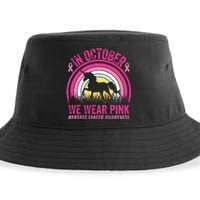 In October We Wear Pink Unicorn Breast Cancer Awareness Sustainable Bucket Hat