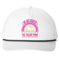 In October We Wear Pink Unicorn Breast Cancer Awareness Snapback Five-Panel Rope Hat