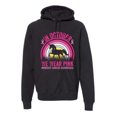 In October We Wear Pink Unicorn Breast Cancer Awareness Premium Hoodie