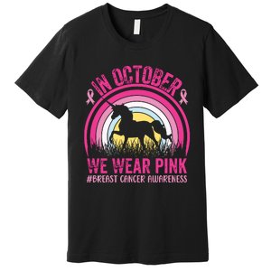 In October We Wear Pink Unicorn Breast Cancer Awareness Premium T-Shirt