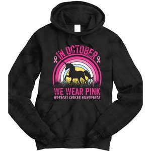 In October We Wear Pink Unicorn Breast Cancer Awareness Tie Dye Hoodie