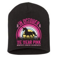 In October We Wear Pink Unicorn Breast Cancer Awareness Short Acrylic Beanie