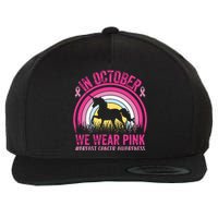 In October We Wear Pink Unicorn Breast Cancer Awareness Wool Snapback Cap